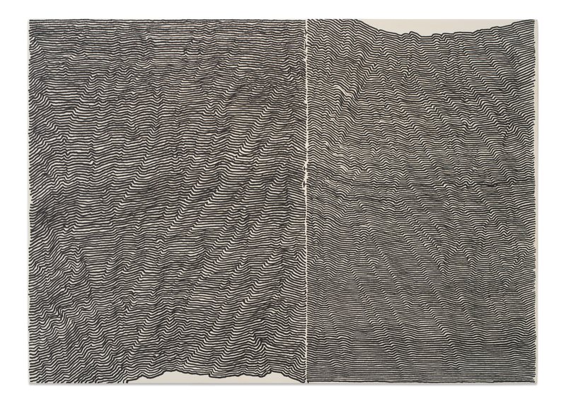 Score No2513, 2025, ink on mdf, 30 × 42 cm