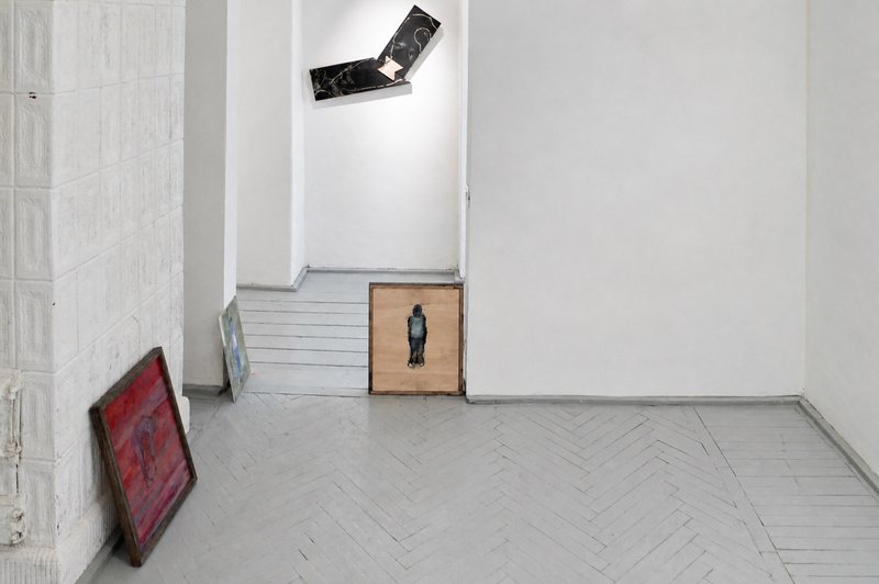 Studio-Style Display: Leaning Paintings — installation view, The Great Blot, Recycle Nest Gallery, 2010